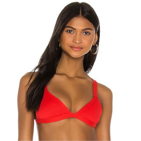 Vitamin A Cheryl Bikini Swim Top in Red Size 12 - Picture 2 of 10